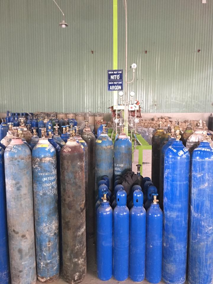 Thu mua vỏ chai khí bình khí oxy nito argon co2 giá cao